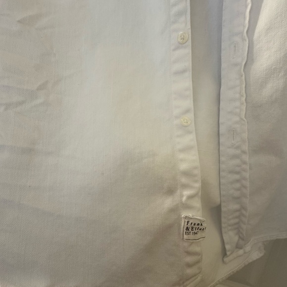 Frank and Eileen distressed White Ruffled Collar Button-Up Shirt - Picture 7 of 7